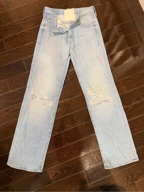 Mother Light Blue Distressed Jeans